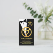 Tuxedo金ゴールドショーフールブトニエールボタン 名刺 (スタンド正面)