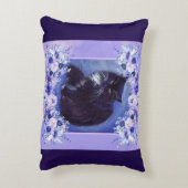 Tuxedo黒白キャットアートby Renee Lavoie アクセントクッション (裏面(縦))