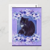 Tuxedo黒白キャットアートby Renee Lavoie ポストカード (正面/裏面)