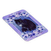 Tuxedo黒白キャットアートby Renee Lavoie マグネット (右側)