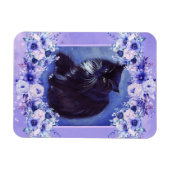 Tuxedo黒白キャットアートby Renee Lavoie マグネット (横)