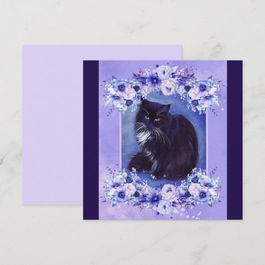 Tuxedo黒白キャットアートby Renee Lavoie 招待状 (正面/裏面)
