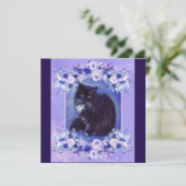 Tuxedo黒白キャットアートby Renee Lavoie 招待状 (スタンド正面)