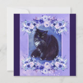 Tuxedo黒白キャットアートby Renee Lavoie 招待状 (正面)