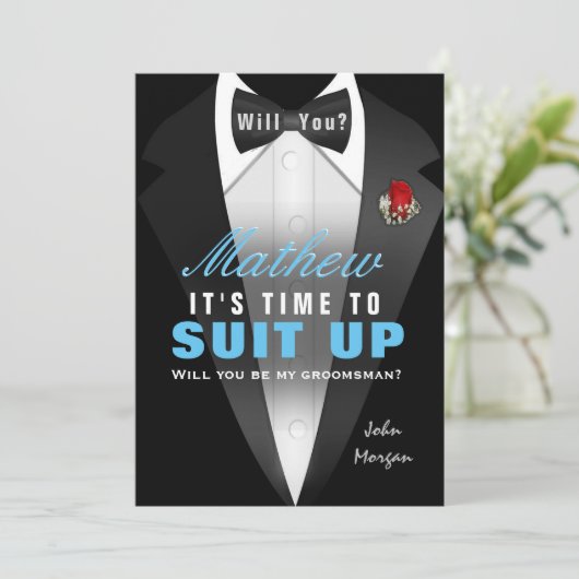 Tuxedo Be My Groomsman 招待状 (スタンド正面)