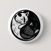 Tuxedo / Black Cat Yin Yang Button by Phil Elmore 缶バッジ (正面)