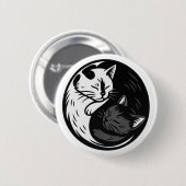 Tuxedo / Black Cat Yin Yang Button by Phil Elmore 缶バッジ (正面&裏面)