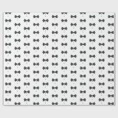 Tuxedo Bow Tie & ButtonsパターンブラックID1090 ラッピングペーパー (フラット)