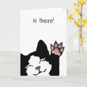 Tuxedo Catこんにちは カード (黄色い花)