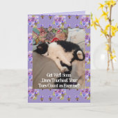 Tuxedo Cat おもしろい's You 考え Touching Toes Card カード (黄色い花)