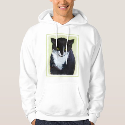 Tuxedo Cat 絵画's – かわいいオリジナル猫アート パーカ (正面)