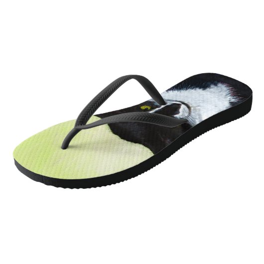 Tuxedo Cat 絵画's – かわいいオリジナル猫アート ビーチサンダル (アングル)