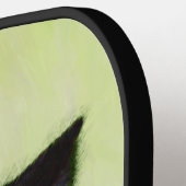 Tuxedo Cat 絵画's – かわいいオリジナル猫アート ピックルボールラケット (左詳細)