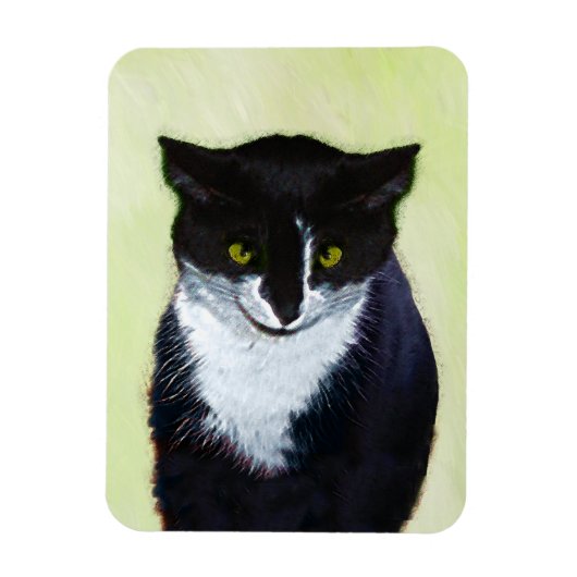 Tuxedo Cat 絵画's – かわいいオリジナル猫アート マグネット (縦)