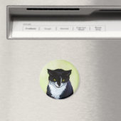 Tuxedo Cat 絵画's – かわいいオリジナル猫アート マグネット (インサイチュ (食洗機))