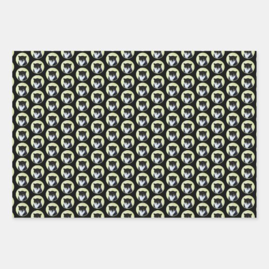 Tuxedo Cat 絵画's – かわいいオリジナル猫アート ラッピングペーパーシート (正面3)