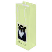 Tuxedo Cat 絵画's – かわいいオリジナル猫アート ワインギフトバッグ (裏面アングル)