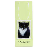 Tuxedo Cat 絵画's – かわいいオリジナル猫アート ワインギフトバッグ (裏面)