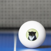Tuxedo Cat 絵画's – かわいいオリジナル猫アート 卓球ボール (ネット)