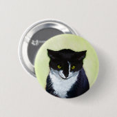 Tuxedo Cat 絵画's – かわいいオリジナル猫アート 缶バッジ (正面&裏面)