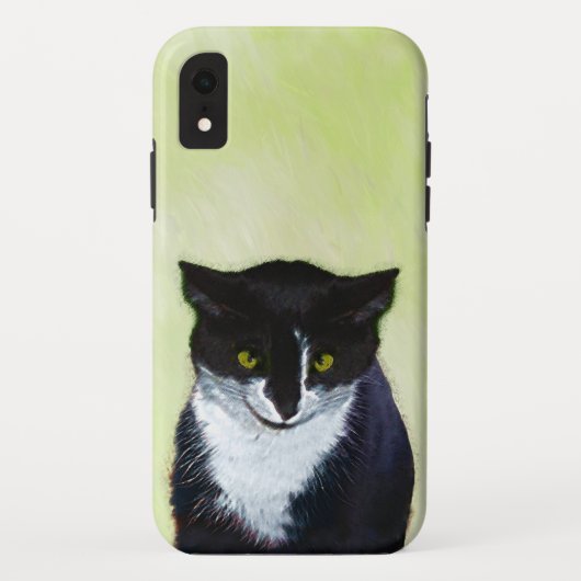 Tuxedo Cat 絵画's – かわいいオリジナル猫アート Case-Mate iPhoneケース (裏面)