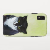 Tuxedo Cat 絵画's – かわいいオリジナル猫アート Case-Mate iPhoneケース (裏面(横))