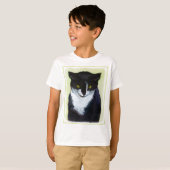 Tuxedo Cat 絵画's – かわいいオリジナル猫アート Tシャツ (正面フル)
