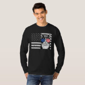 Tuxedo Cat 4th of July US American Flag Patriotic Tシャツ (正面フル)