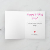 Tuxedo Cat and Flowers Custom Text Mother's Day カード (内部)