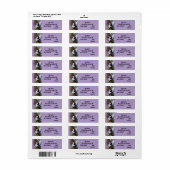 Tuxedo cat Cats Art Return Address Labels Lilac ラベル (フルシート)