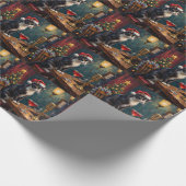 Tuxedo Cat Christmas Jazz Club Holiday ラッピングペーパー (角)