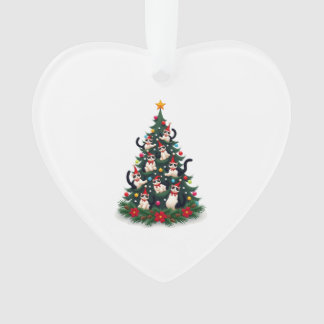 Tuxedo Cat Christmas Tree Tuxedo Cat Lights Xmas M オーナメント