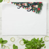 Tuxedo Cat Christmas Tree Tuxedo Cat Lights Xmas M キッチンタオル (折り畳み)