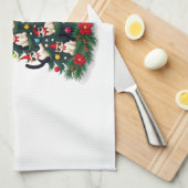 Tuxedo Cat Christmas Tree Tuxedo Cat Lights Xmas M キッチンタオル (四つ折り)