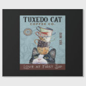 Tuxedo Cat Coffee Co. Love At First Sip Cat(ツキセド猫コ ラッピングペーパー (フラット)
