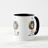 Tuxedo cat floral FELine meow-valous  マグカップ (正面右)