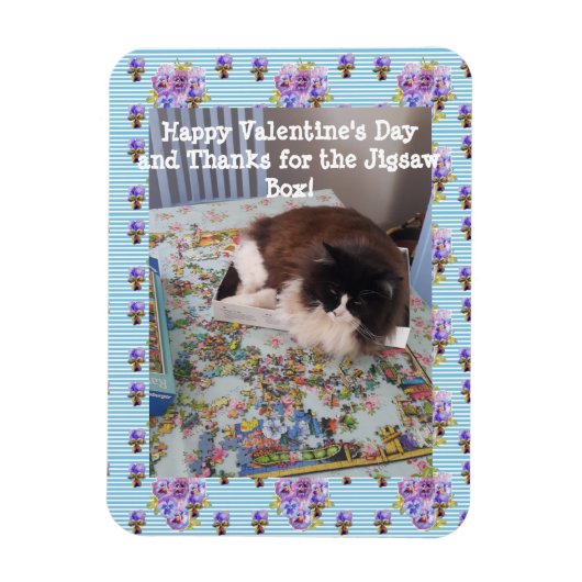 Tuxedo Cat Funny Jigsaw Cats Valentines Day マグネット (縦)