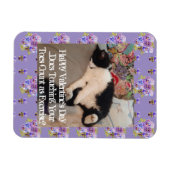 Tuxedo Cat Funny Touching Toes Valentines Day マグネット (横)