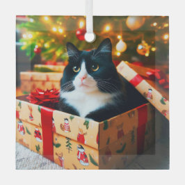 Tuxedo Cat Glass Ornament ガラスオーナメント