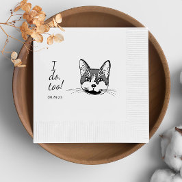 Tuxedo Cat Iパーソナライズされたも 縁ありカクテルナプキン