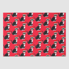 Tuxedo Cat in Bow tie:クリスマス 薄葉紙