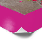 Tuxedo Cat Maroon Dark Pink Cats and Flowers ポスター (コーナー)