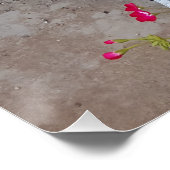 Tuxedo Cat Maroon Dark Pink Cats and Flowers ポスター (コーナー)