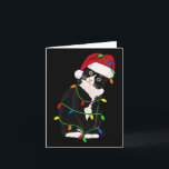 Tuxedo Cat Meow Santa Tuxie Christmas Tree Lights カード<br><div class="desc">タキシードキャットニャーサンタタキシークリスマスツリーがライトキャッツマス</div>
