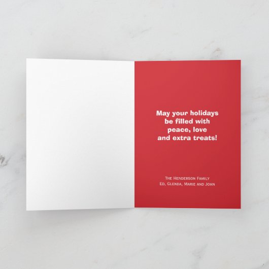 Tuxedo Cat Meowy Christmas Card カード (内部)