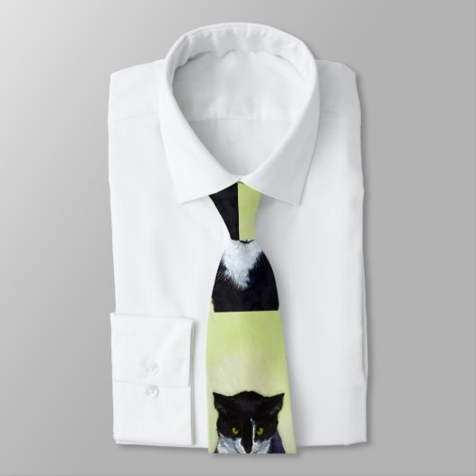 Tuxedo Cat Painting - Cute Original Cat Art ネクタイ (タイ)