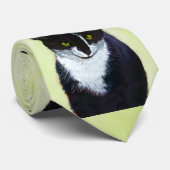 Tuxedo Cat Painting - Cute Original Cat Art ネクタイ (ロール)