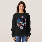 Tuxedo Cat Patriot USA 4th of July Men Women スウェットシャツ (正面フル)