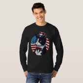 Tuxedo Cat Patriot USA 4th of July Men Women Tシャツ (正面フル)