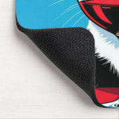 Tuxedo Cat Staring Through a Wine Glass マウスパッド (コーナー)